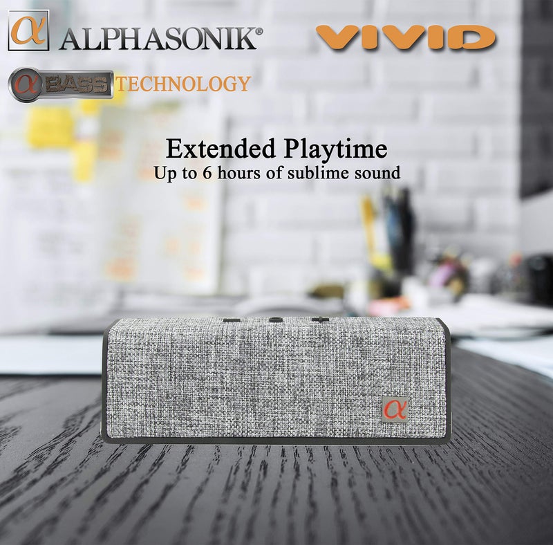 Alphasonik VIVID Home Wireless Bluetooth Portable Speaker with HD Sound and Bass, Built-in Mic, Micro USB, Auxilliary 3.5mm and Built in long lasting Battery for iPhone, Samsung - Image 3